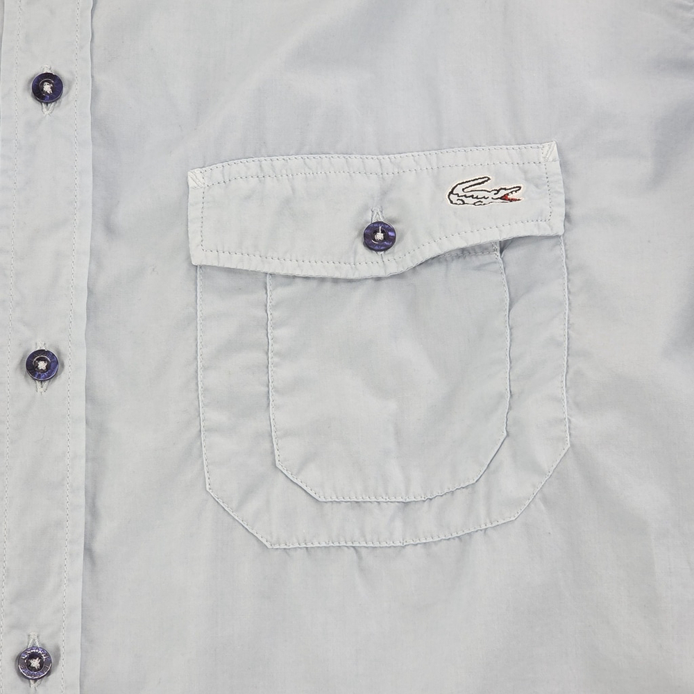 Lacoste Modern Fit Button Down Shirt Mens 46 Blue Cotton Long Sleeve... - Picture 7 of 16
